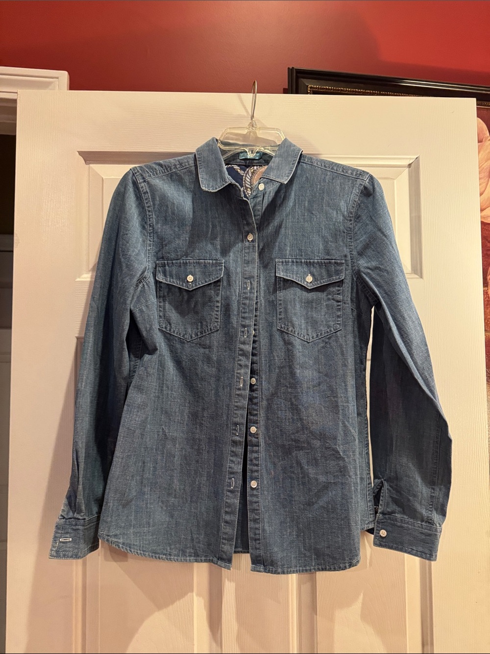 Classic Denim Button-Up Shirt - Medium Blue